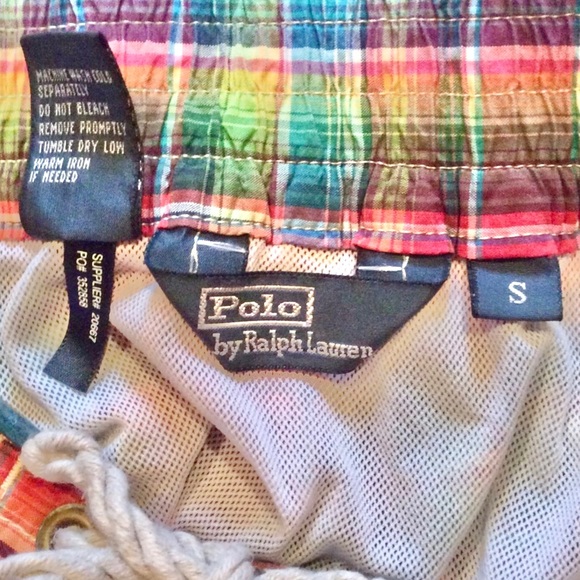 Polo by Ralph Lauren plaid swim trunks size small - Picture 4 of 8